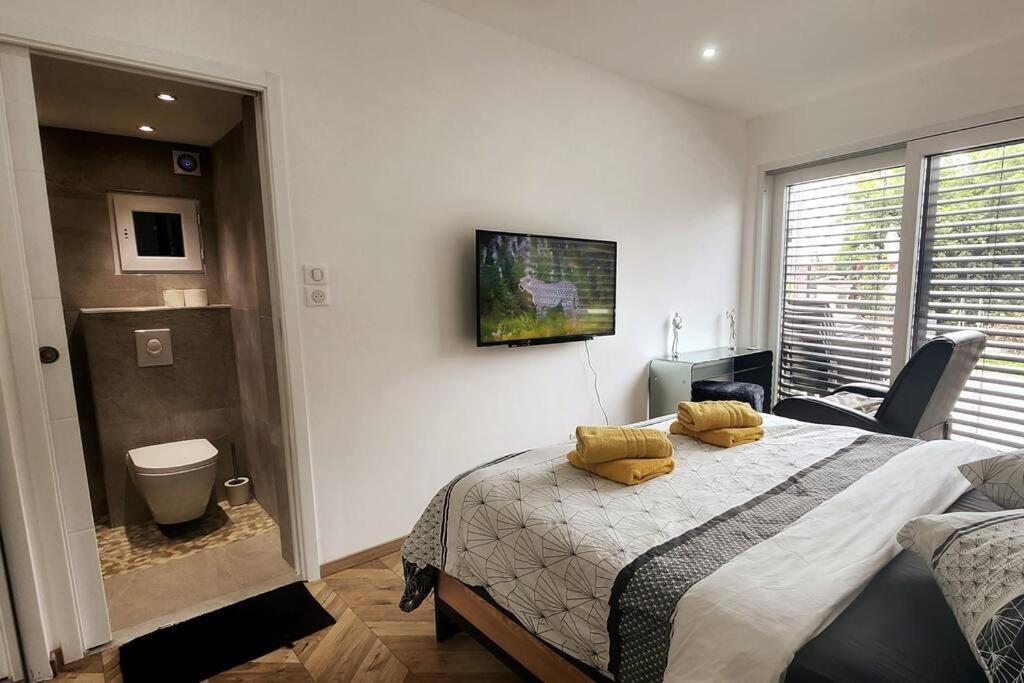 Suite Prestige Logement Neuf Avec Spa Et Ecran De Cinema En Rez De Jardin Colmar Exteriör bild
